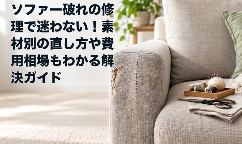 画像9562：ソファー破れの修理で迷わない！素材別の直し方や費用相場もわかる解決ガイド